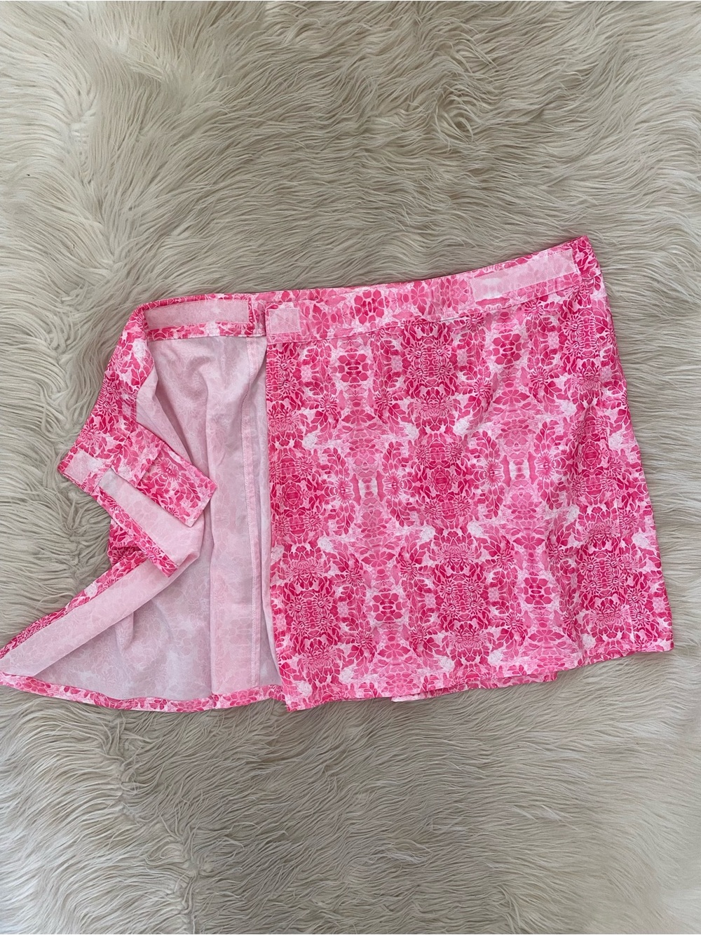 RipSkirt Length 2 Beach to Bistro Wrap Skirt Neon Bali Pink Floral Vacation S - Picture 10 of 12